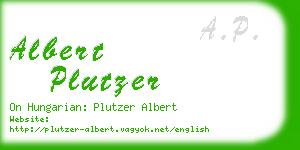 albert plutzer business card